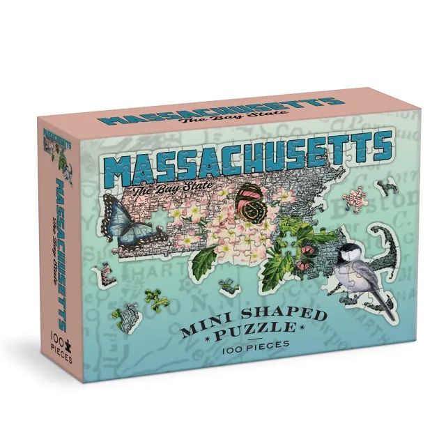 Galison Massachusetts minipuslespil 100 brikker formet