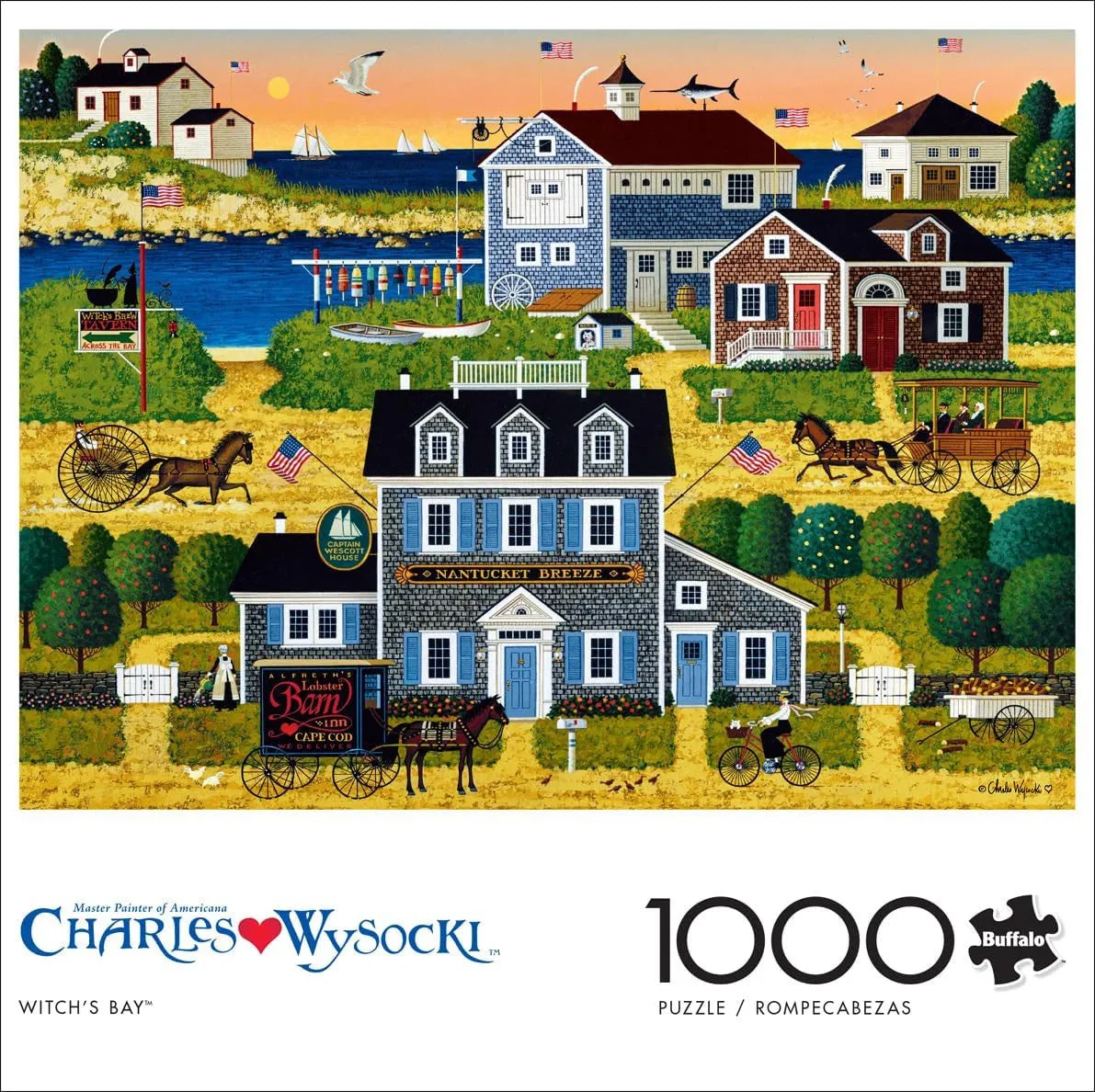 Buffalo Games Charles Wysocki Witch's Bay puslespil 1000 brikker kystby