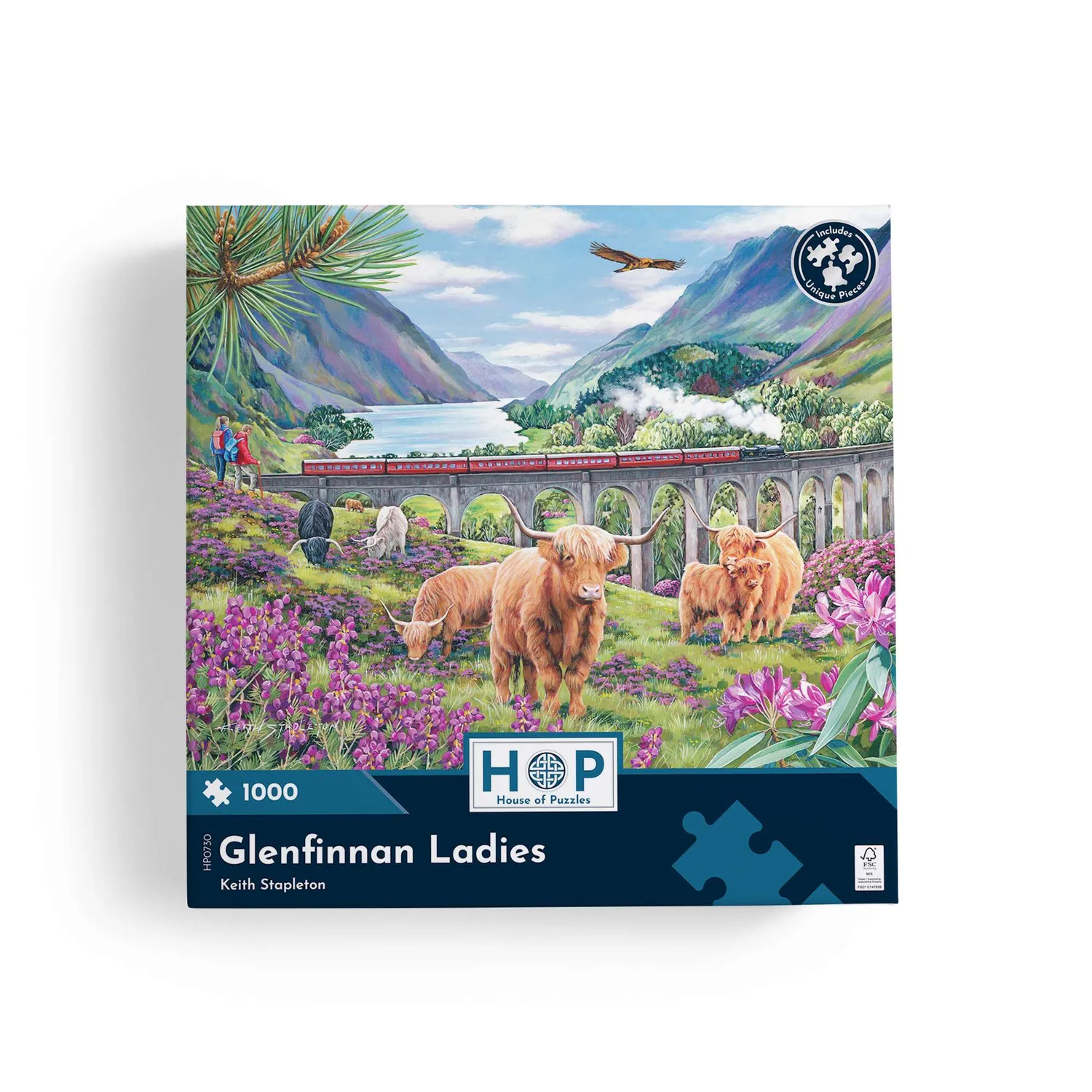 House of Puzzles Glenfinnan Ladies puslespil 1000 brikker tog