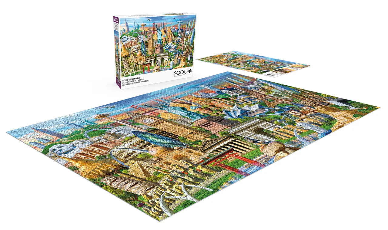 Buffalo Games World Landmarks puslespil 2000 brikker vartegn