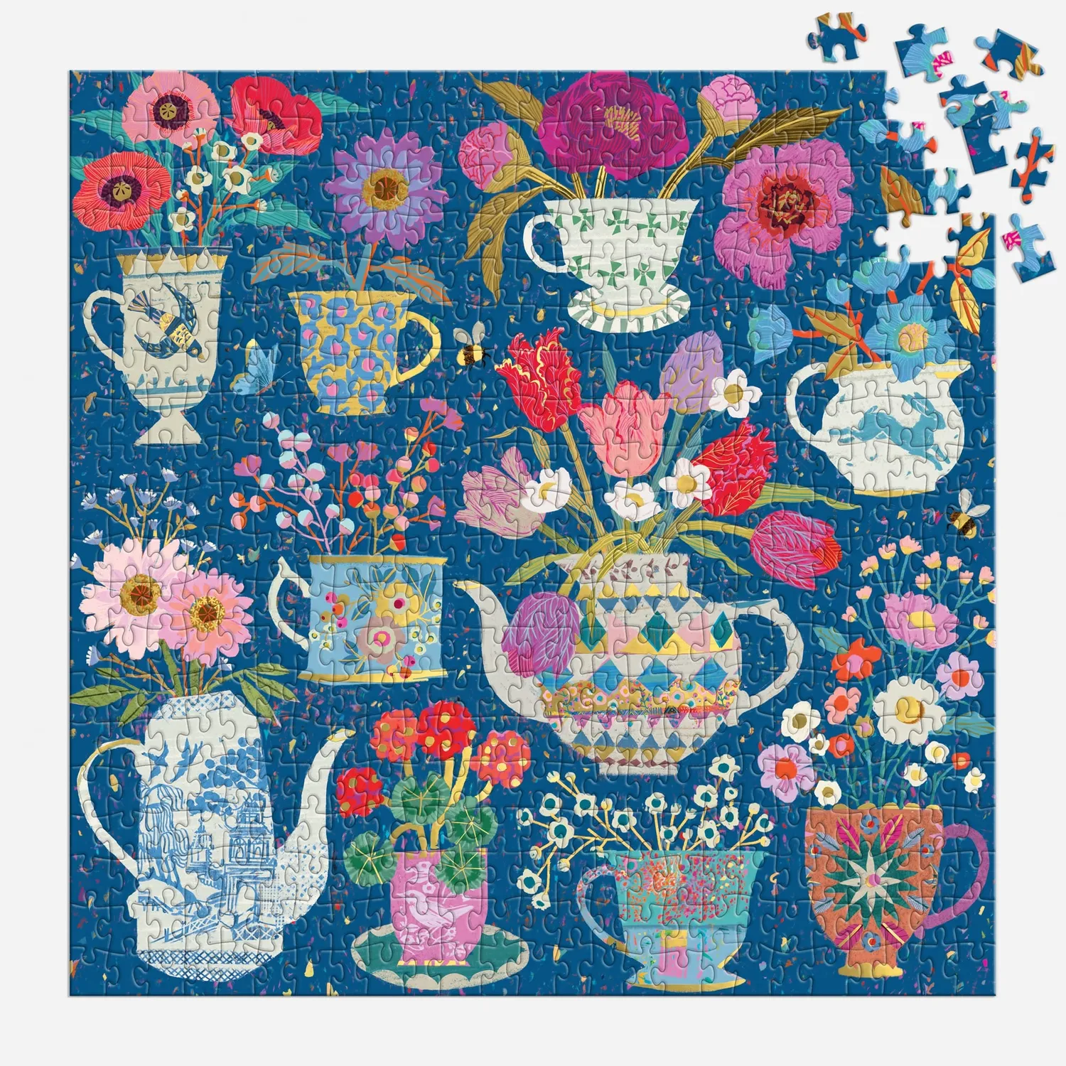 Galison Victoria Ball Potted Teacups puslespil 500 brikker folie