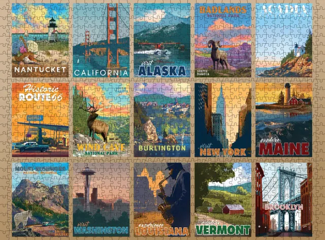 Buffalo Games Collage Brilliant Travel puslespil 1000 brikker rejse