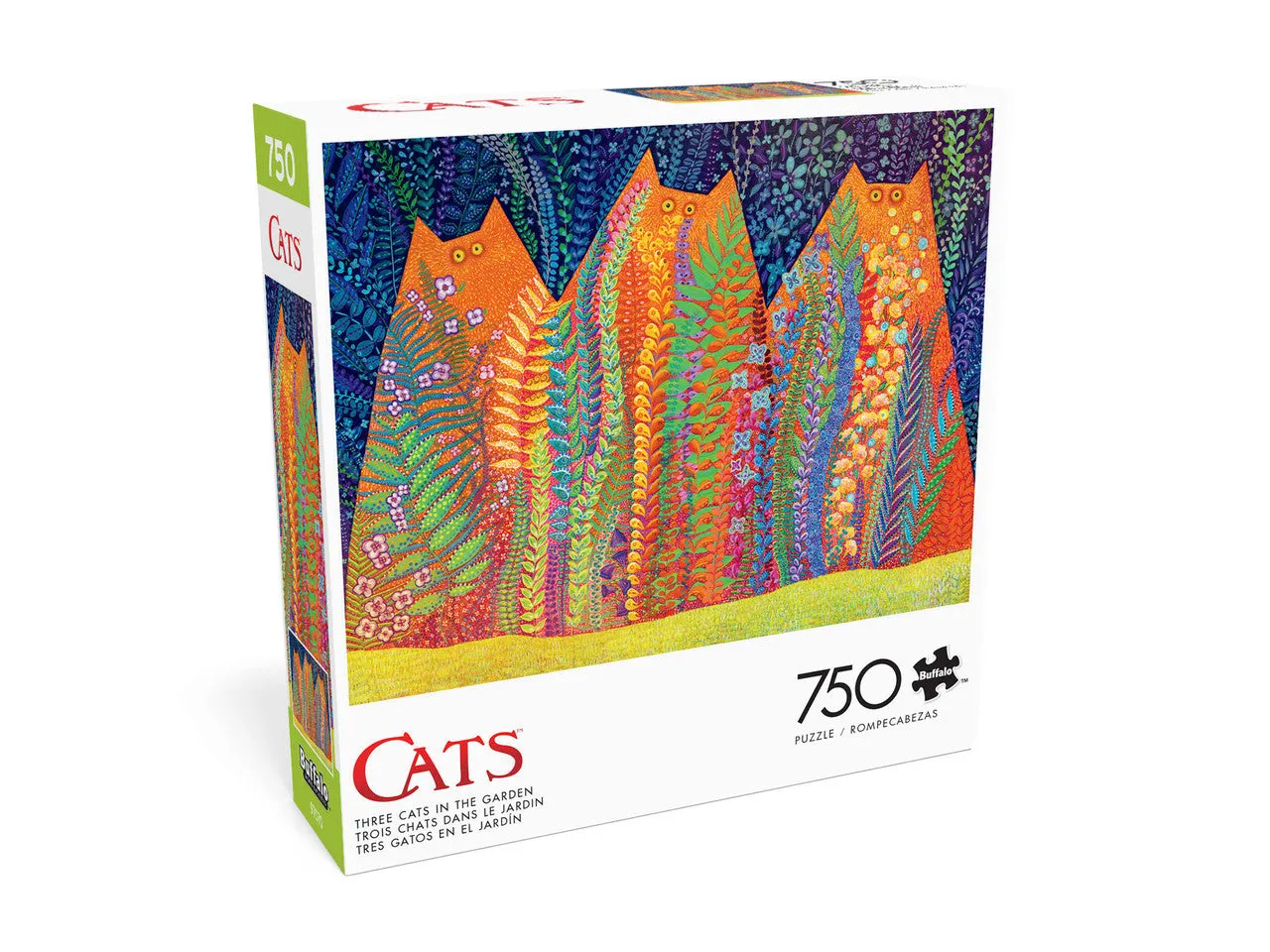 Buffalo Games Cats Three Cats in the Garden puslespil 750 brikker