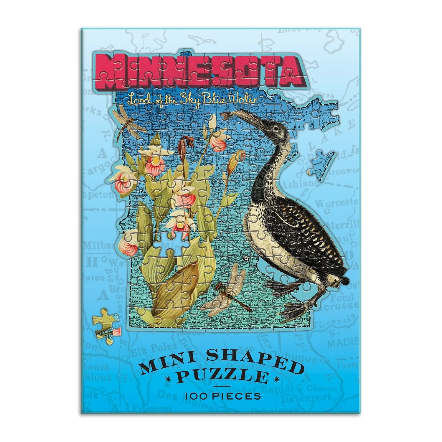 Galison Wendy Gold Minnesota mini puslespil 100 brikker formet