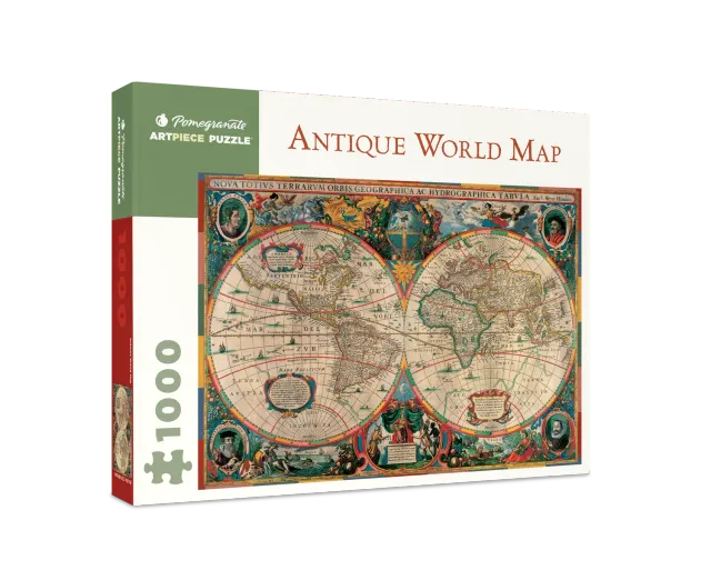 Pomegranate Antique World Map puslespil 1000 brikker verdenskort