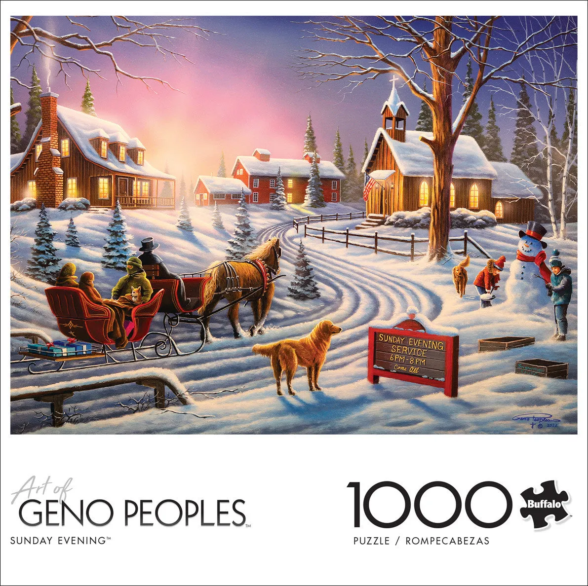 Buffalo Games Sunday Evening puslespil 1000 brikker vinter