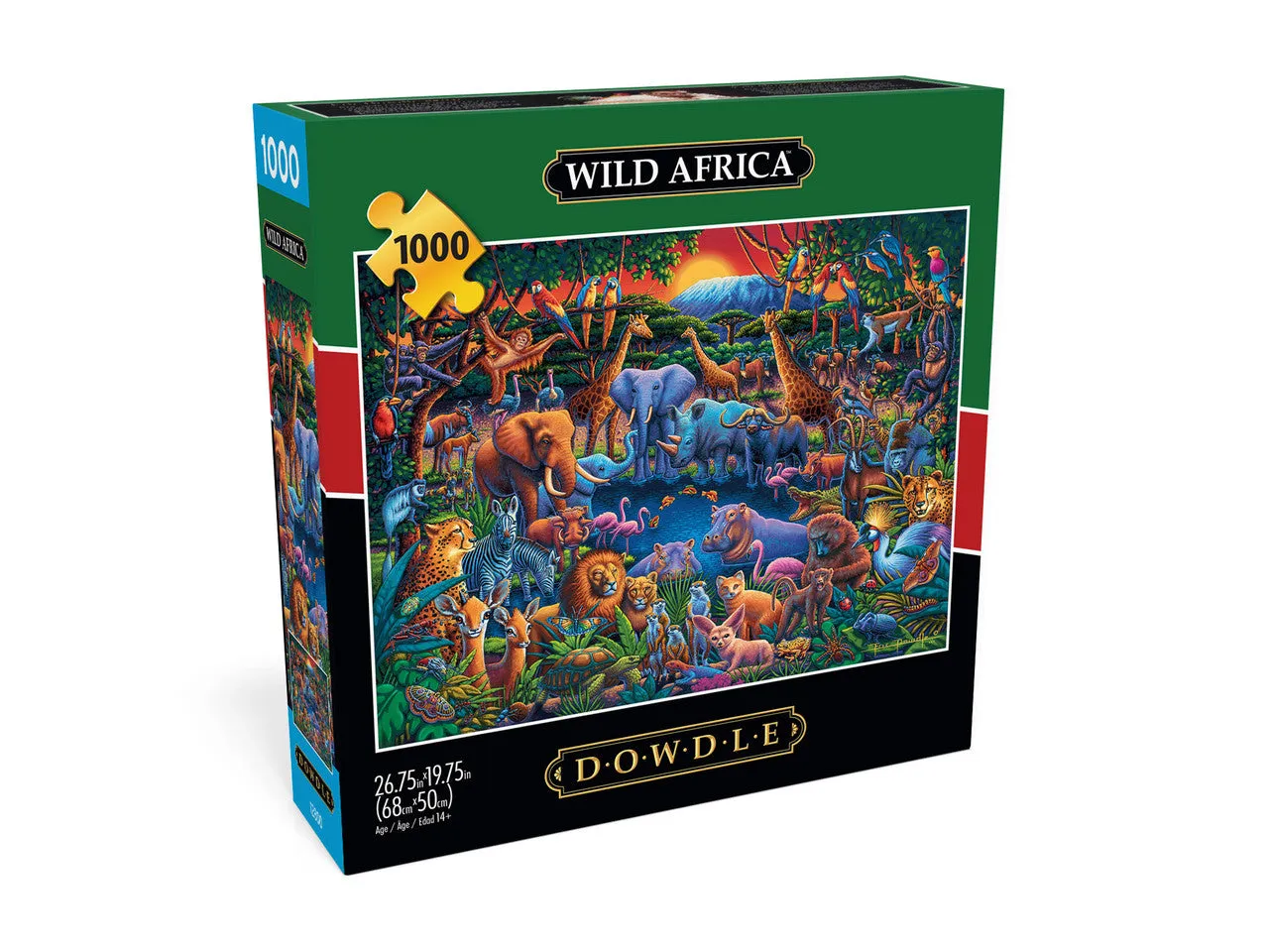 Buffalo Games Eric Dowdle Wild Africa puslespil 1000 brikker savanne