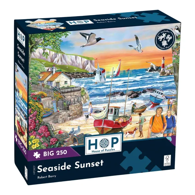House of Puzzles BIG Seaside Sunset puslespil 250 brikker store