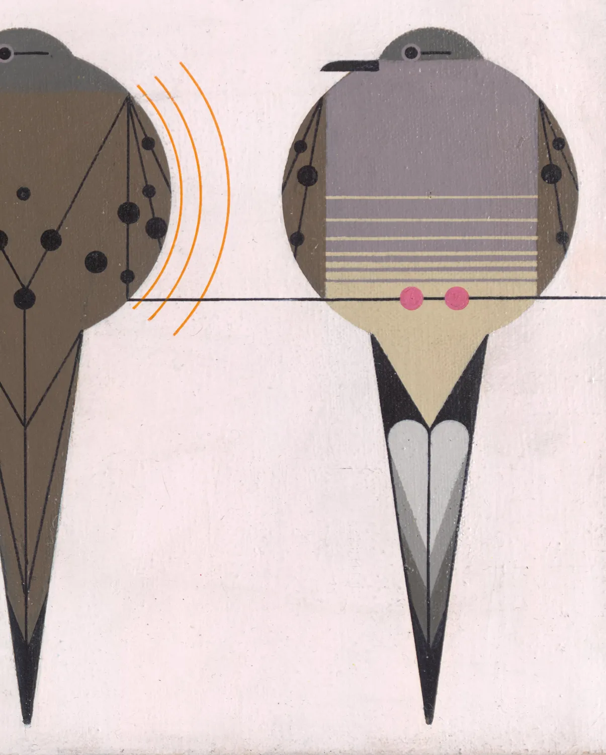 Pomegranate Charley Harper Lovey Dovey bogmærke