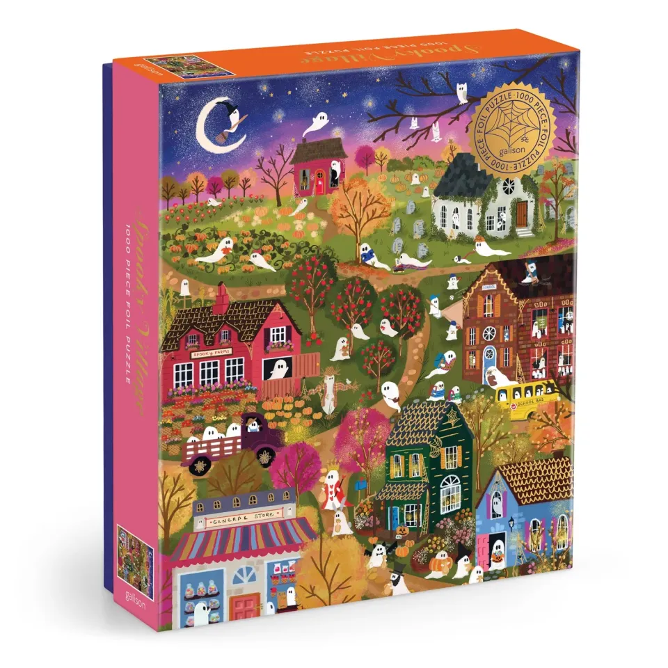 Good Puzzle Co. Spooky Village puslespil 1000 brikker folie