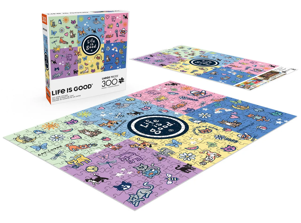 Buffalo Games Life is Good Cat Lover puslespil 300 store brikker katte
