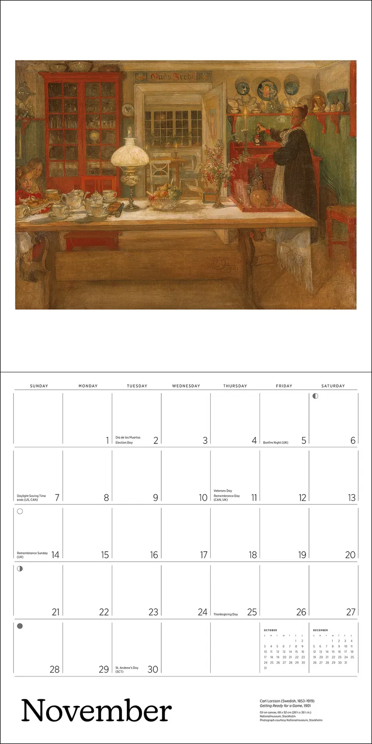 Pomegranate Carl Larsson 2027 vægkalender akvarel