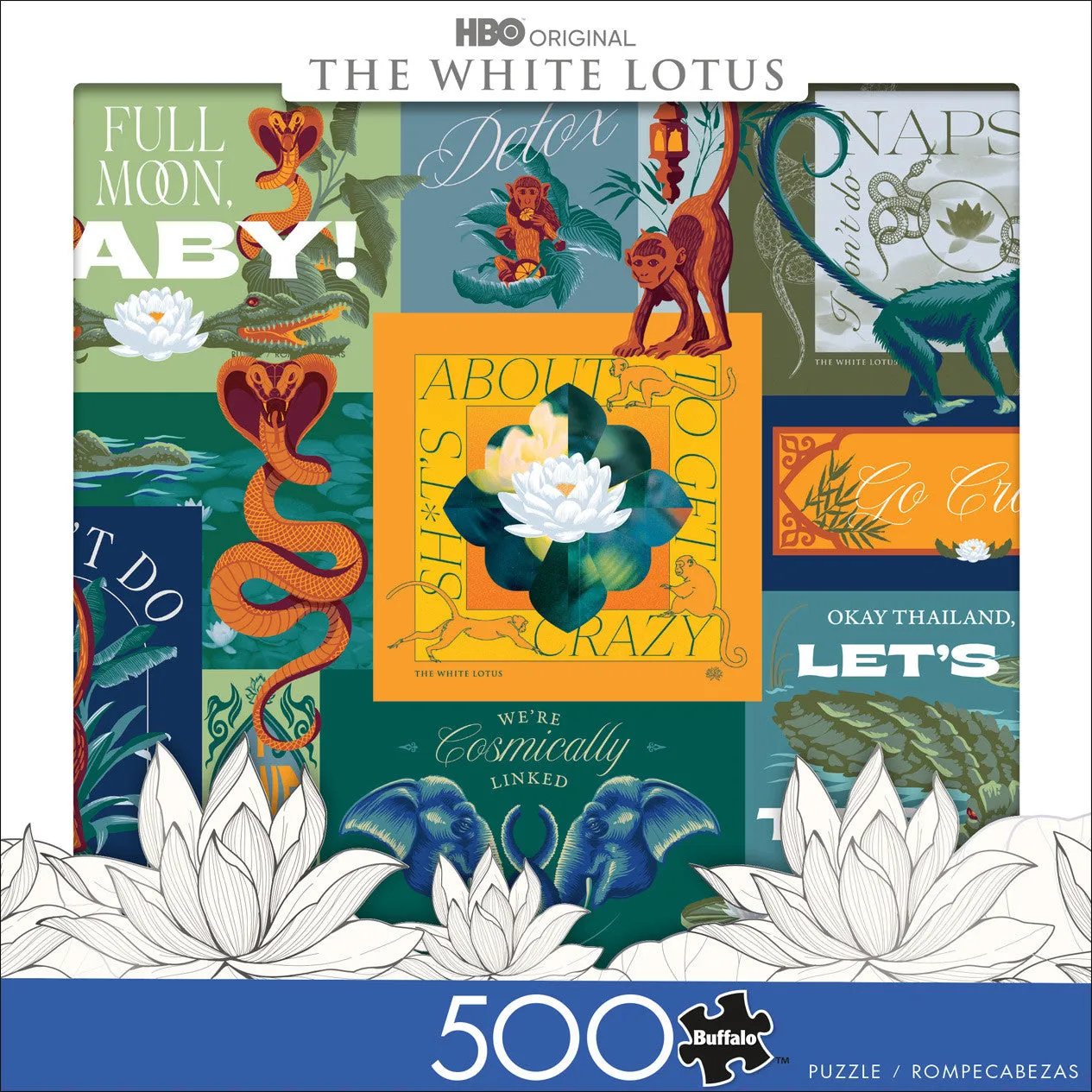 Buffalo Games White Lotus Collage puslespil 500 brikker