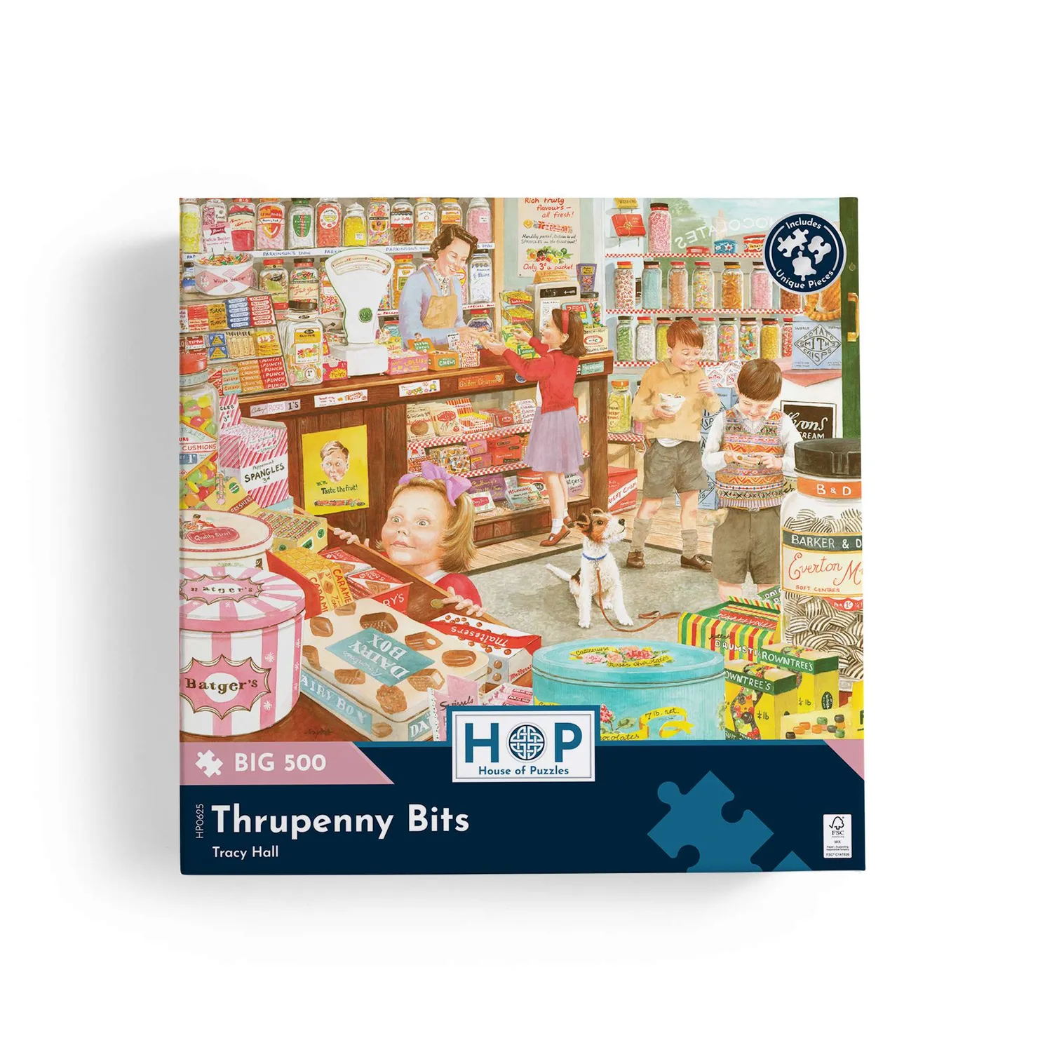 House of Puzzle BIG Thrupenny Bits puslespil 500 store brikker
