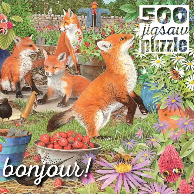 Buffalo Games Bonjour Foxes in the Veggie Patch puslespil 500 brikker ræve