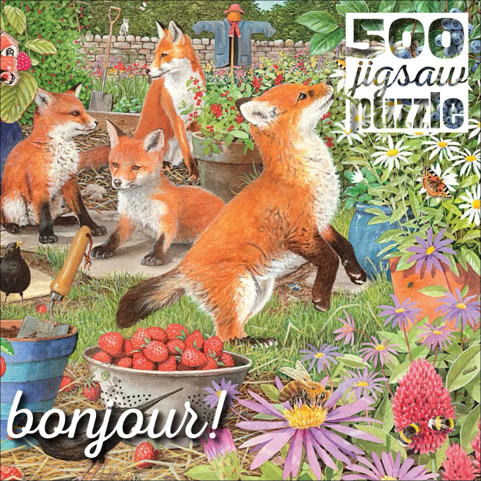 Buffalo Games Bonjour Foxes in the Veggie Patch puslespil 500 brikker ræve