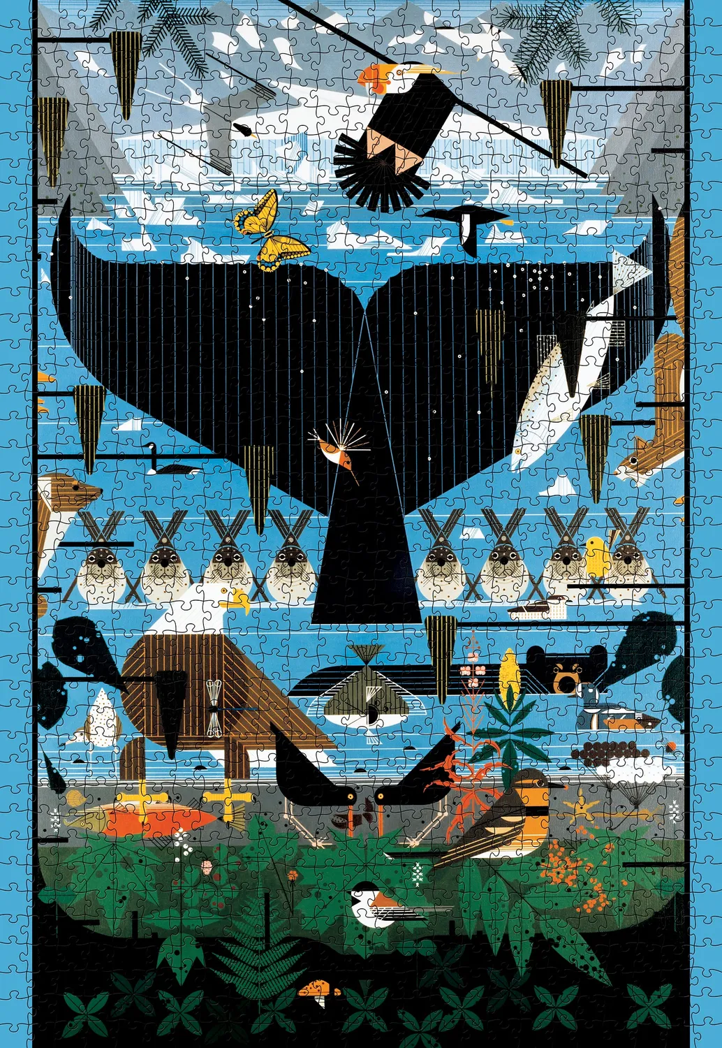 Charley Harper Glacier Bay puslespil 1000 brikker natur