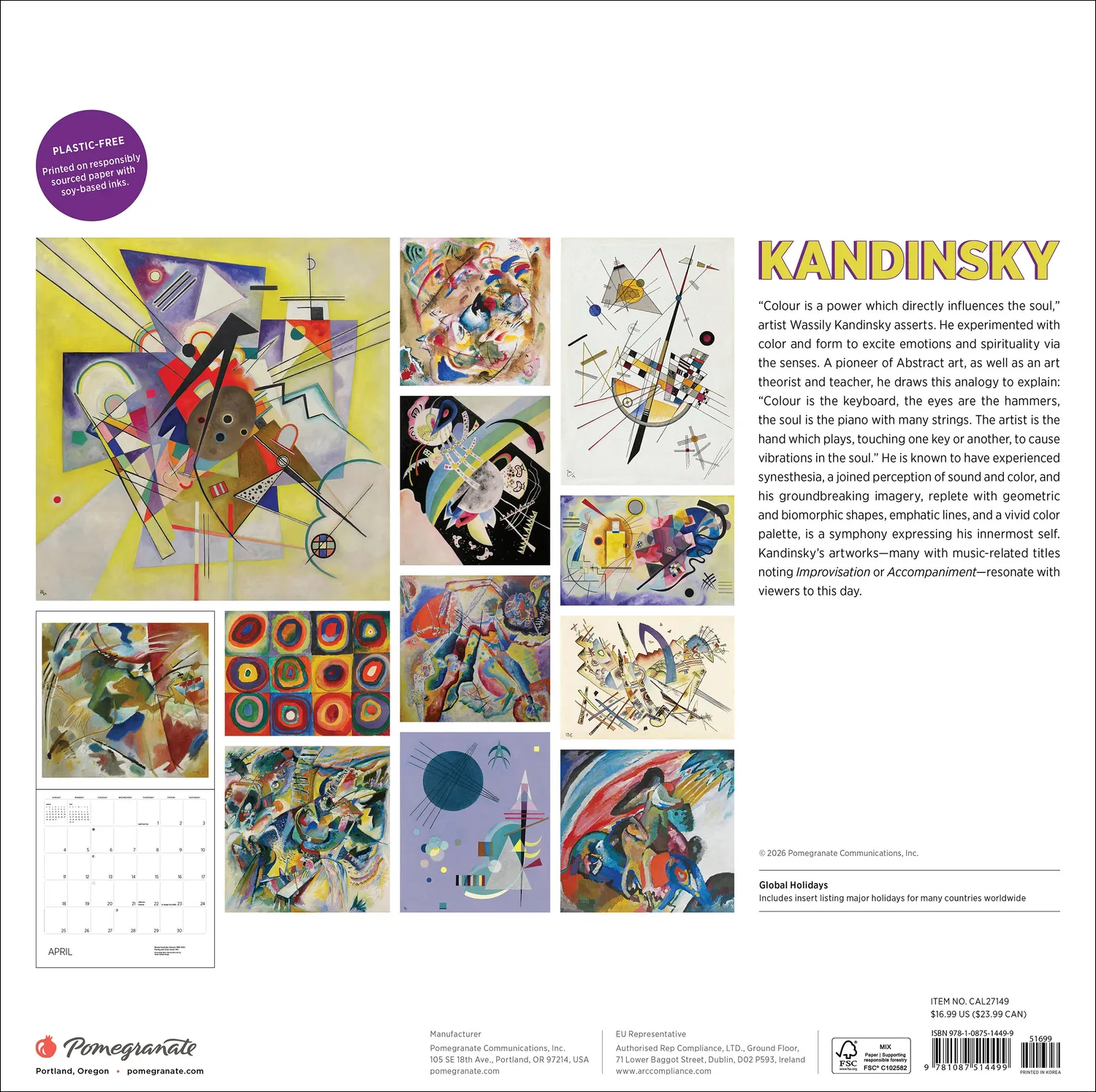 Pomegranate Kandinsky 2027 vægkalender abstrakt