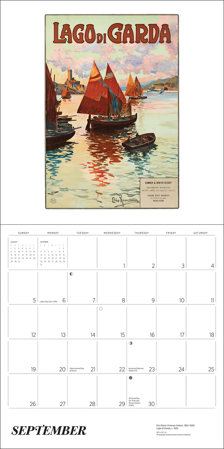 Pomegranate Italy Vintage Travel Posters 2027 vægkalender