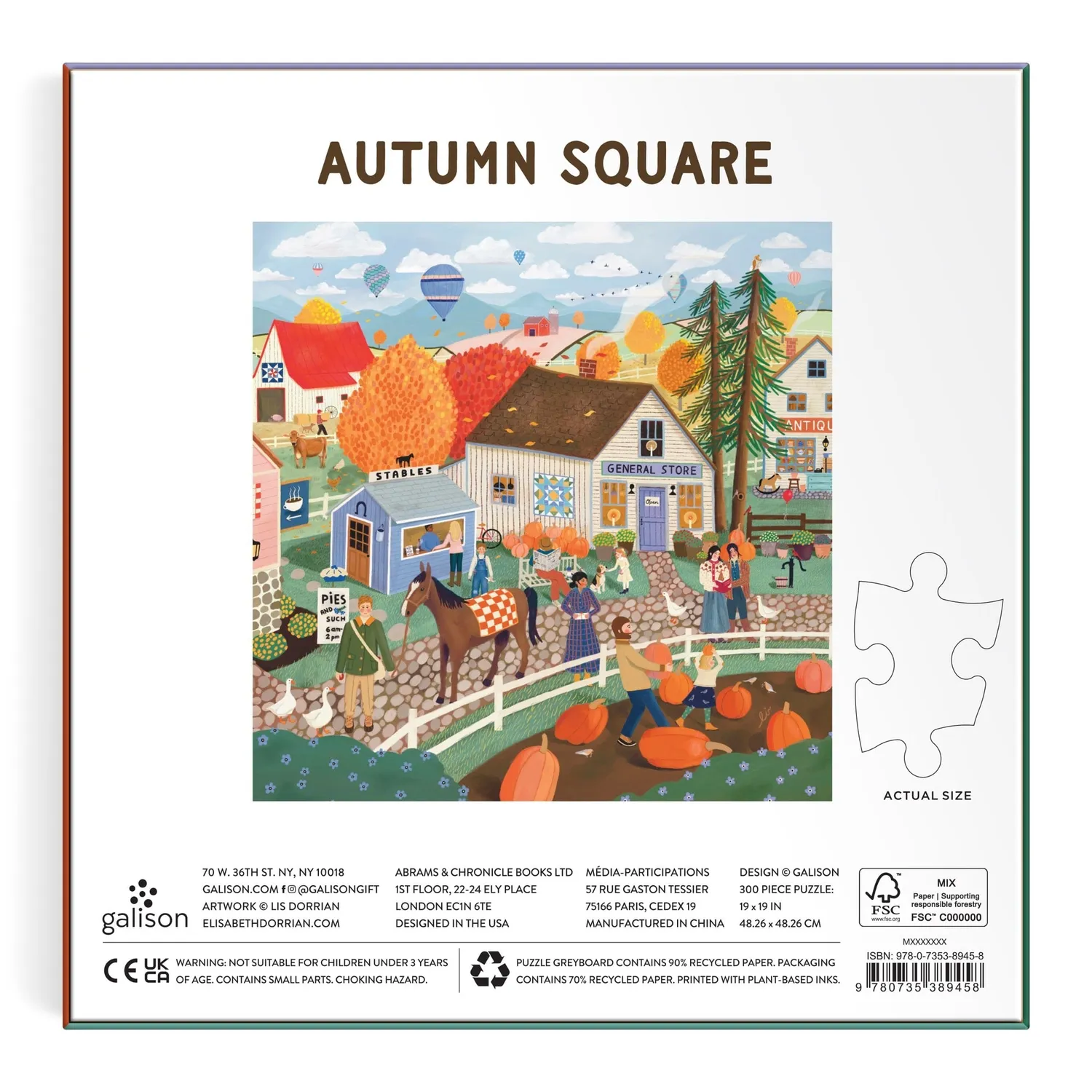 Mudpuppy Autumn Square puslespil 300 brikker efterår