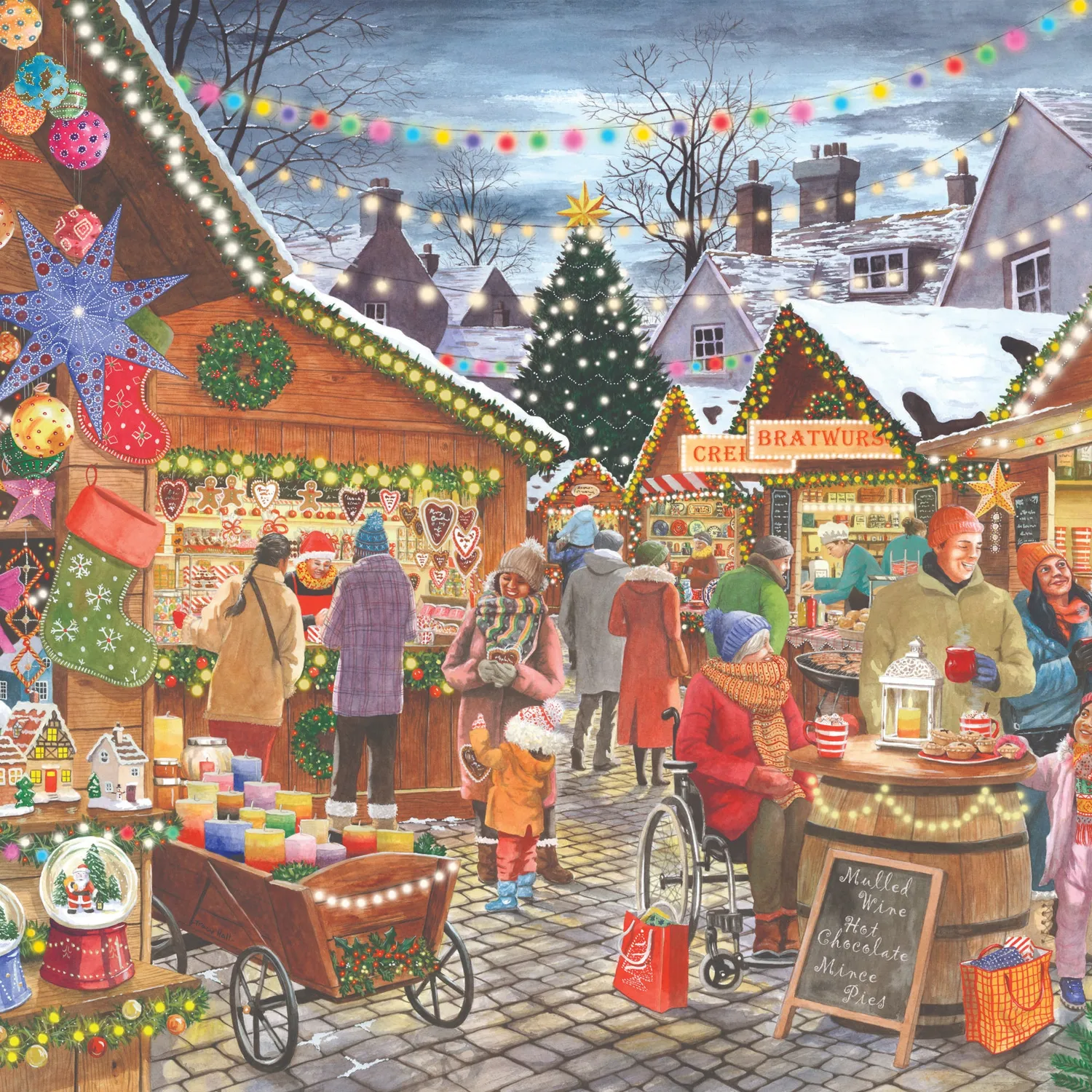 House of Puzzles Christmas Market puslespil 1000 brikker jul