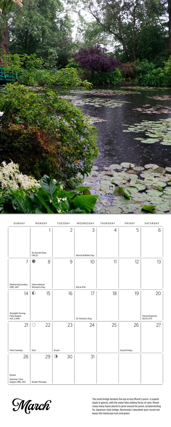 Pomegranate Monet's Passion Giverny 2027 minivægkalender