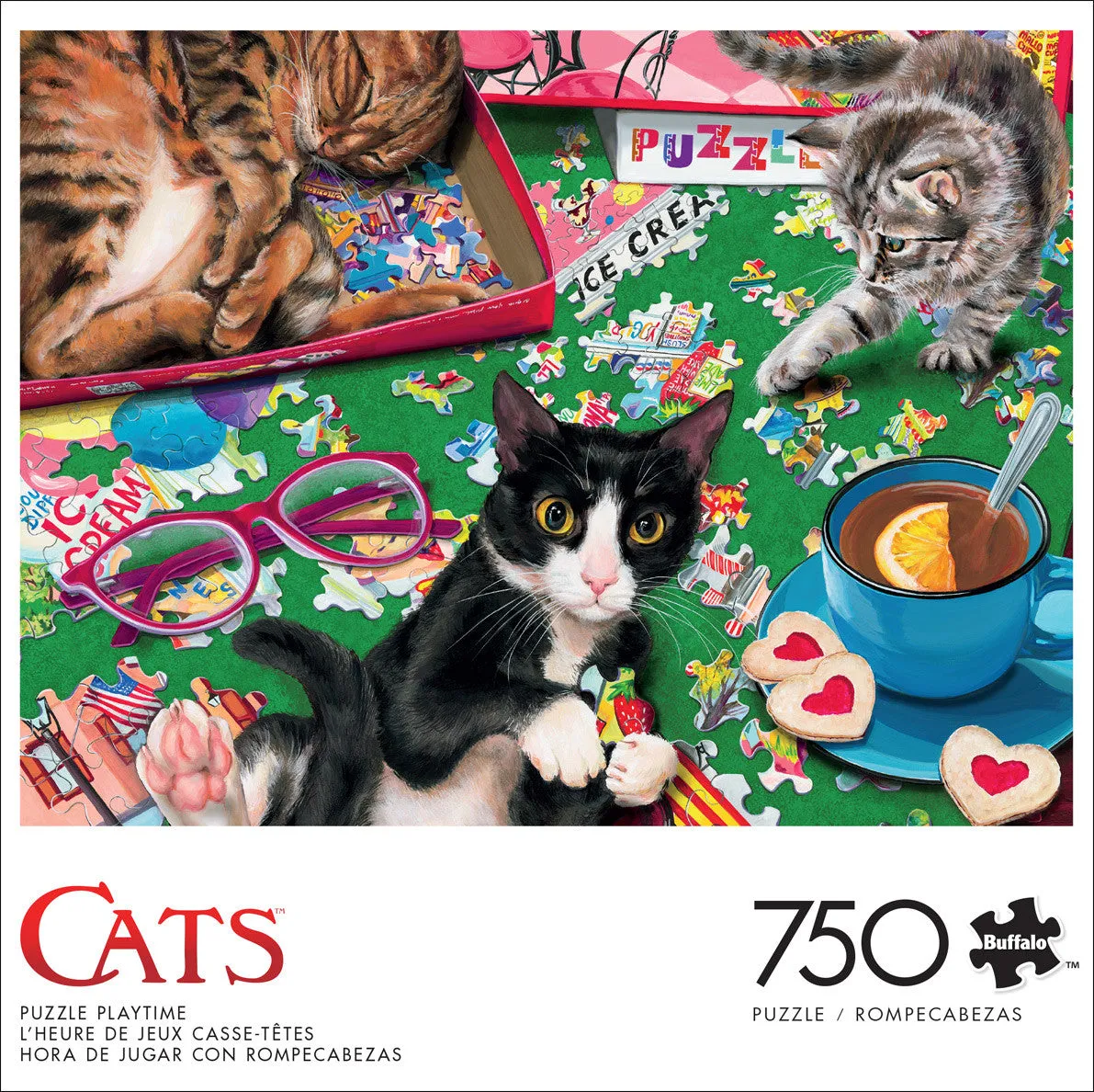 Buffalo Games Cats Puzzle Playtime puslespil 750 brikker katte