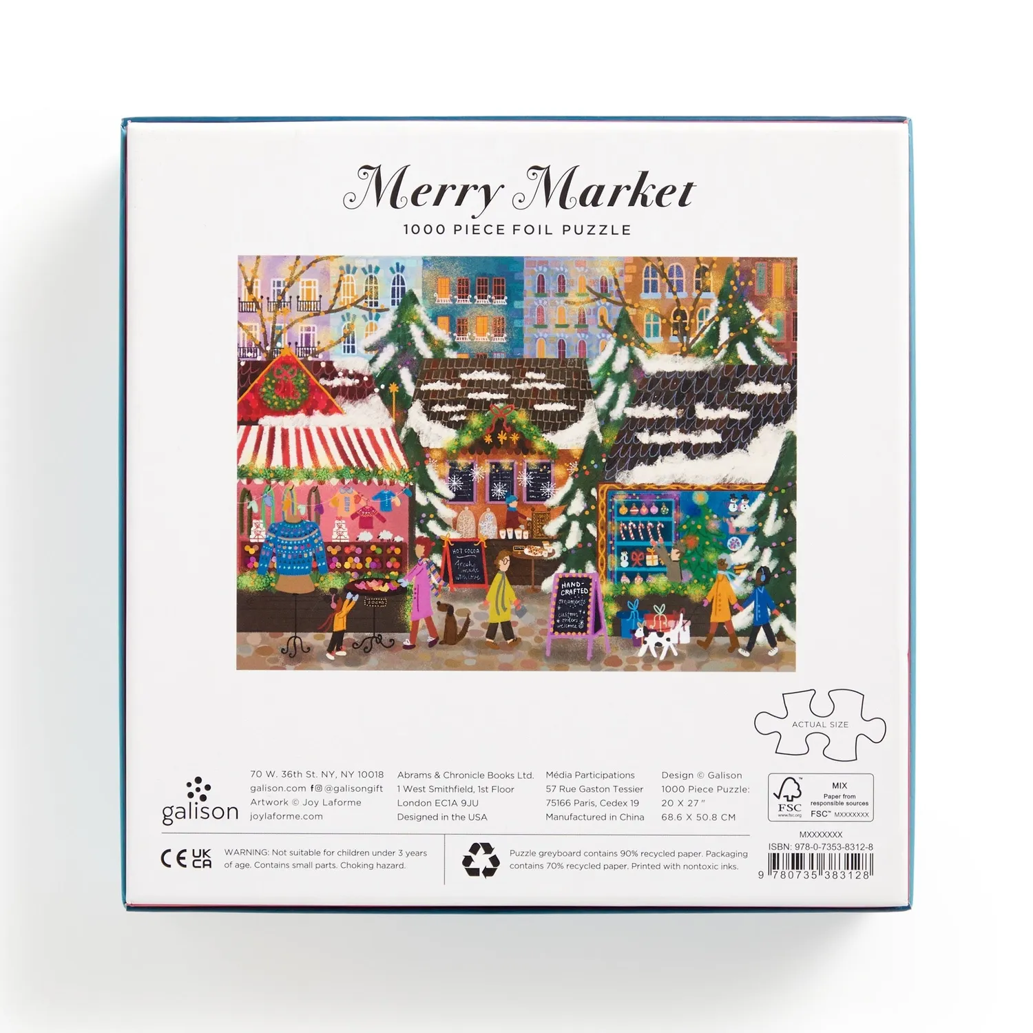 Galison Joy Laforme Merry Market puslespil 1000 brikker guld folie