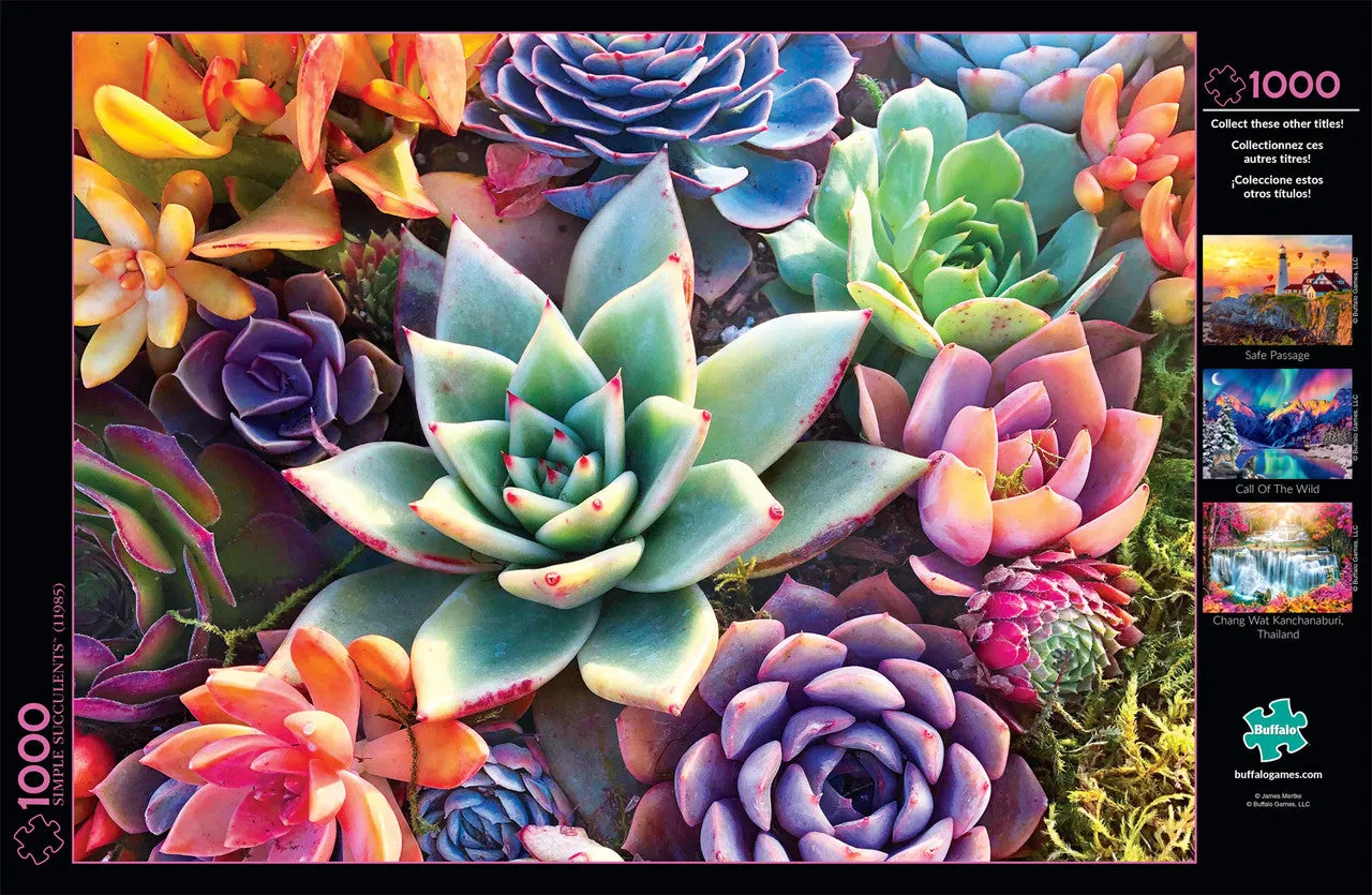 Buffalo Games Simple Succulent puslespil 1000 brikker blomst