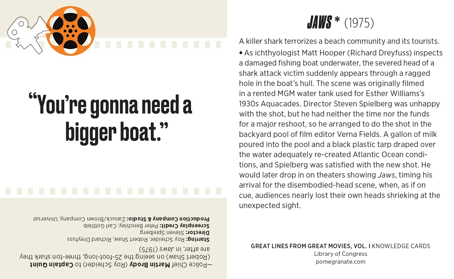 Pomegranate Great Lines from Great Movies Vol. I quizkort 48