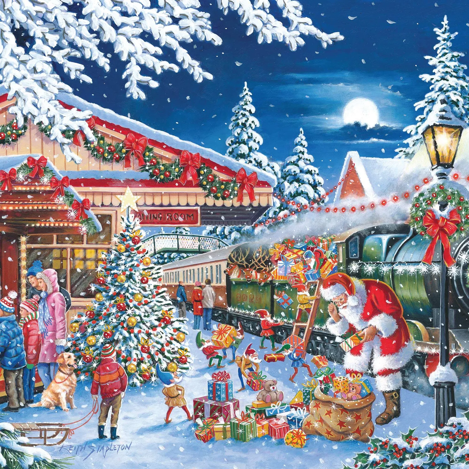 House of Puzzle Santa's Express puslespil 150 brikker tube jul