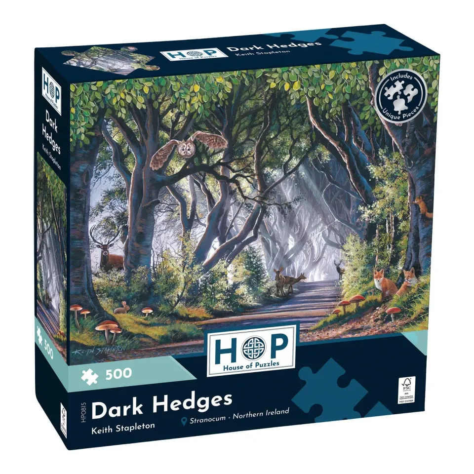 House of Puzzle Dark Hedges puslespil 500 brikker nat