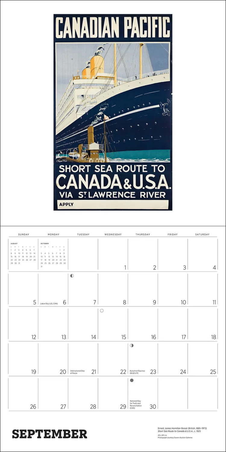 Vintage Travel Posters Canada vægkalender 2027 tog