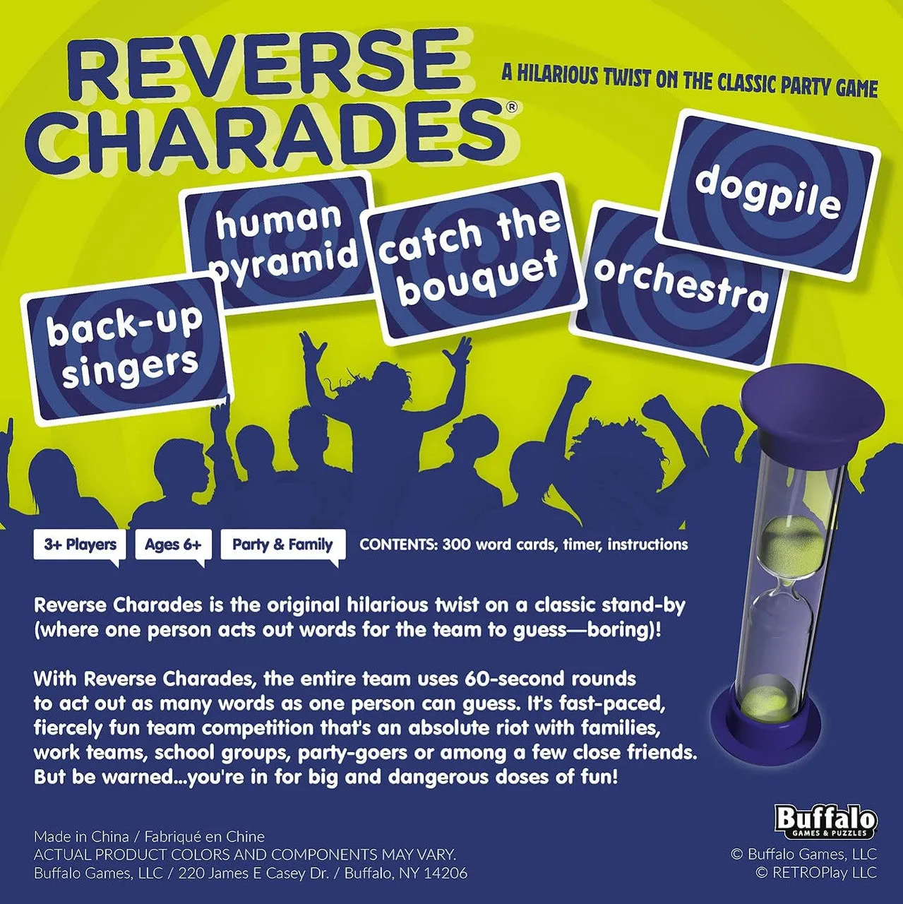 Buffalo Games Reverse Charades selskabsspil med 300 kort