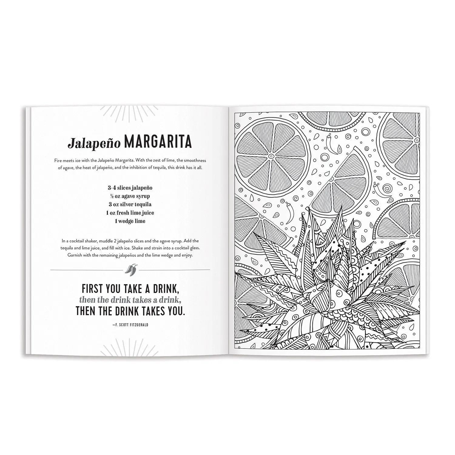 Galison Positive Drinking malebog cocktails 80 sider