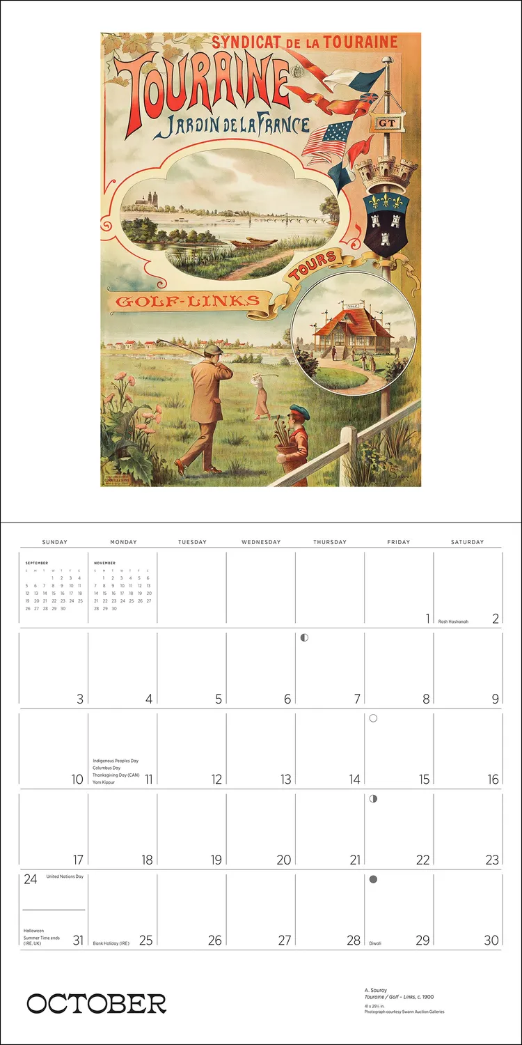 Pomegranate France Vintage Travel Posters vægkalender 2027