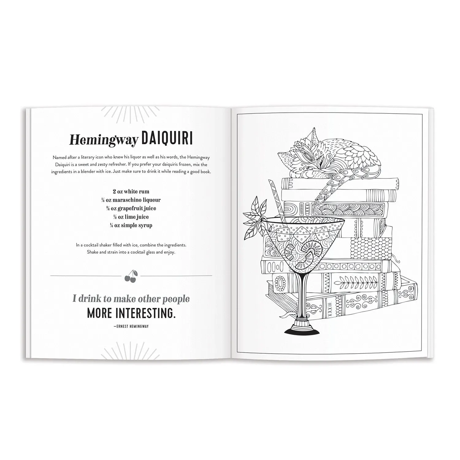 Galison Positive Drinking malebog cocktails 80 sider
