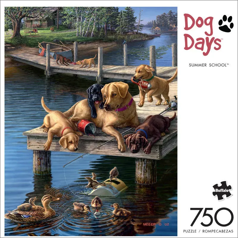 Buffalo Games Dog Days Summer School puslespil 750 brikker hunde