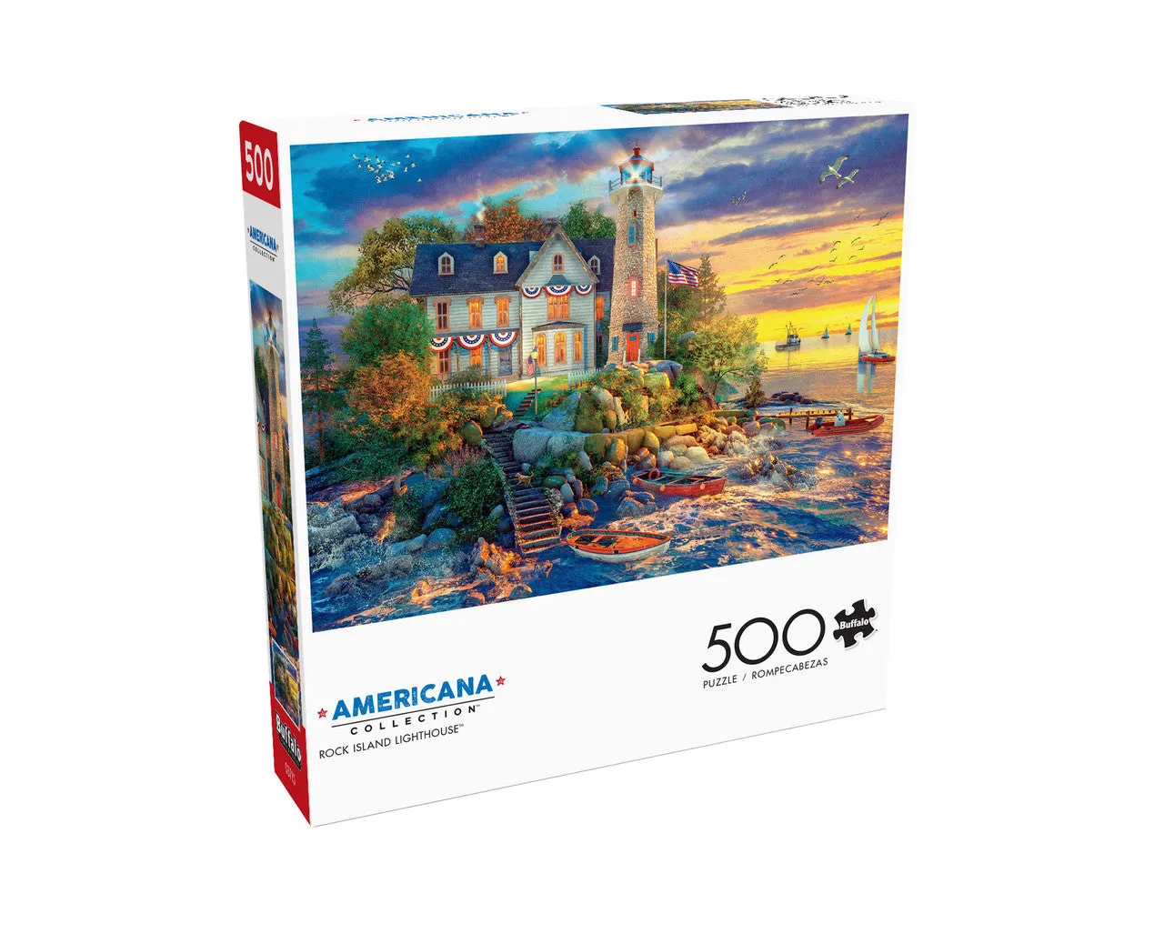 Buffalo Games Americana Rock Island Lighthouse puslespil 500 brikker