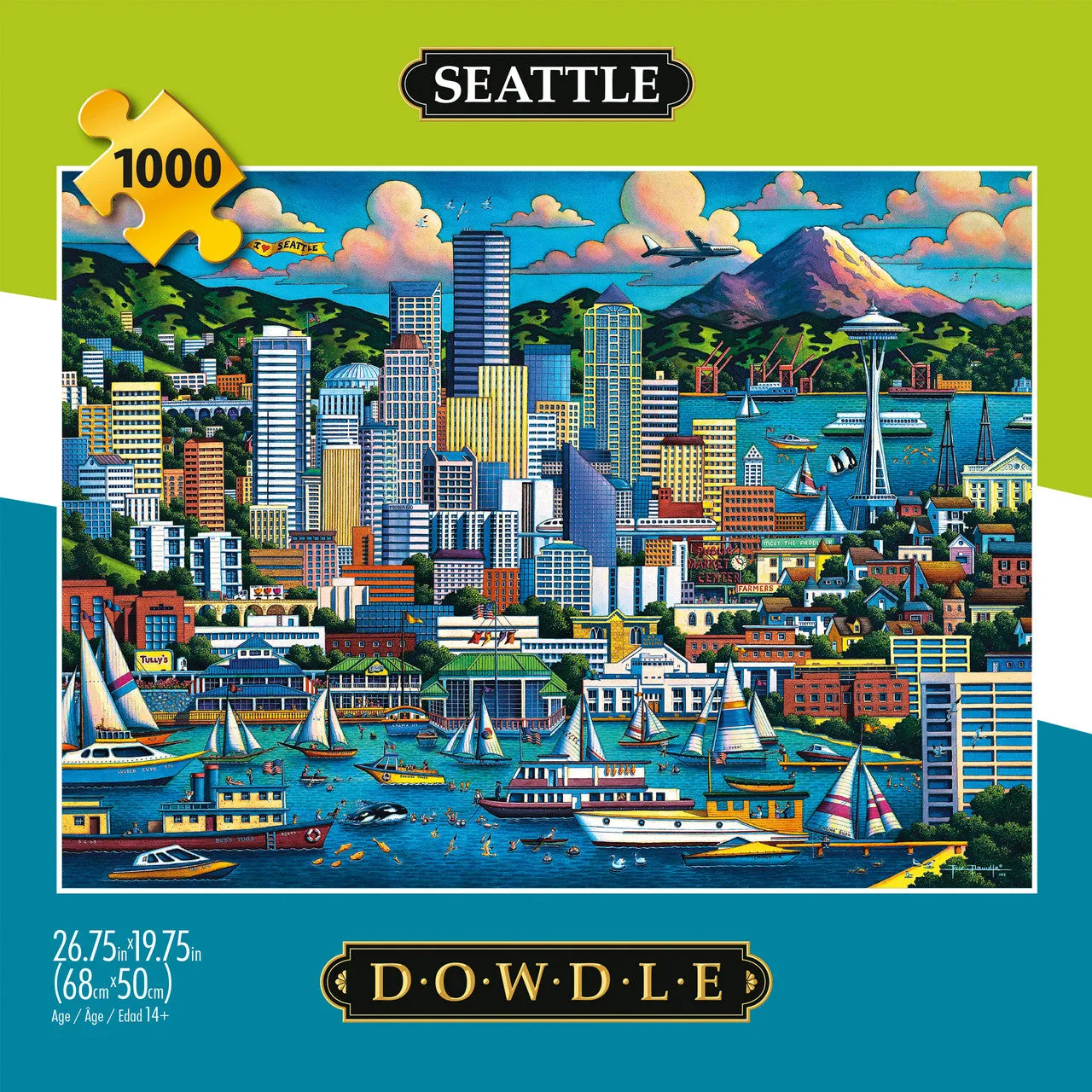 Buffalo Games Eric Dowdle Seattle puslespil 1000 brikker bymotiv