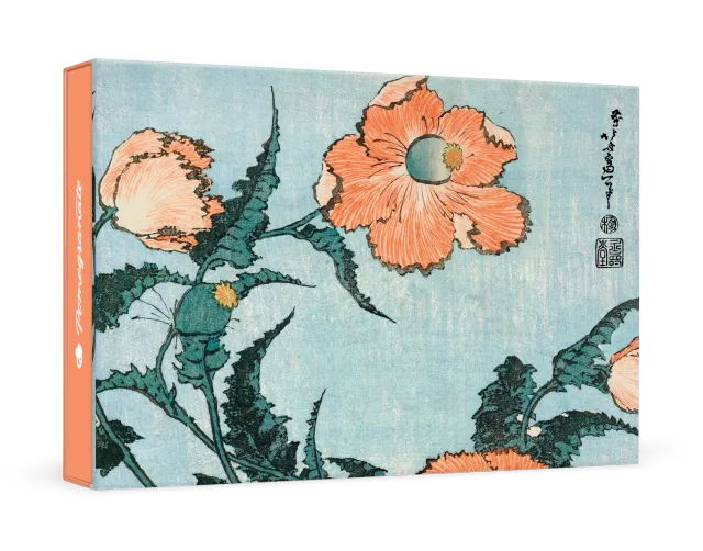 Pomegranate Hokusai Poppies små kort lille æske blomster