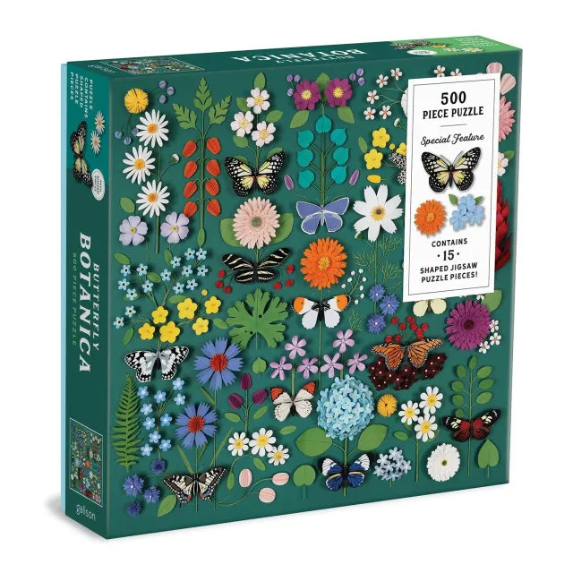 Good Puzzle Co. Butterfly Botanica puslespil 500 brikker formbrikker