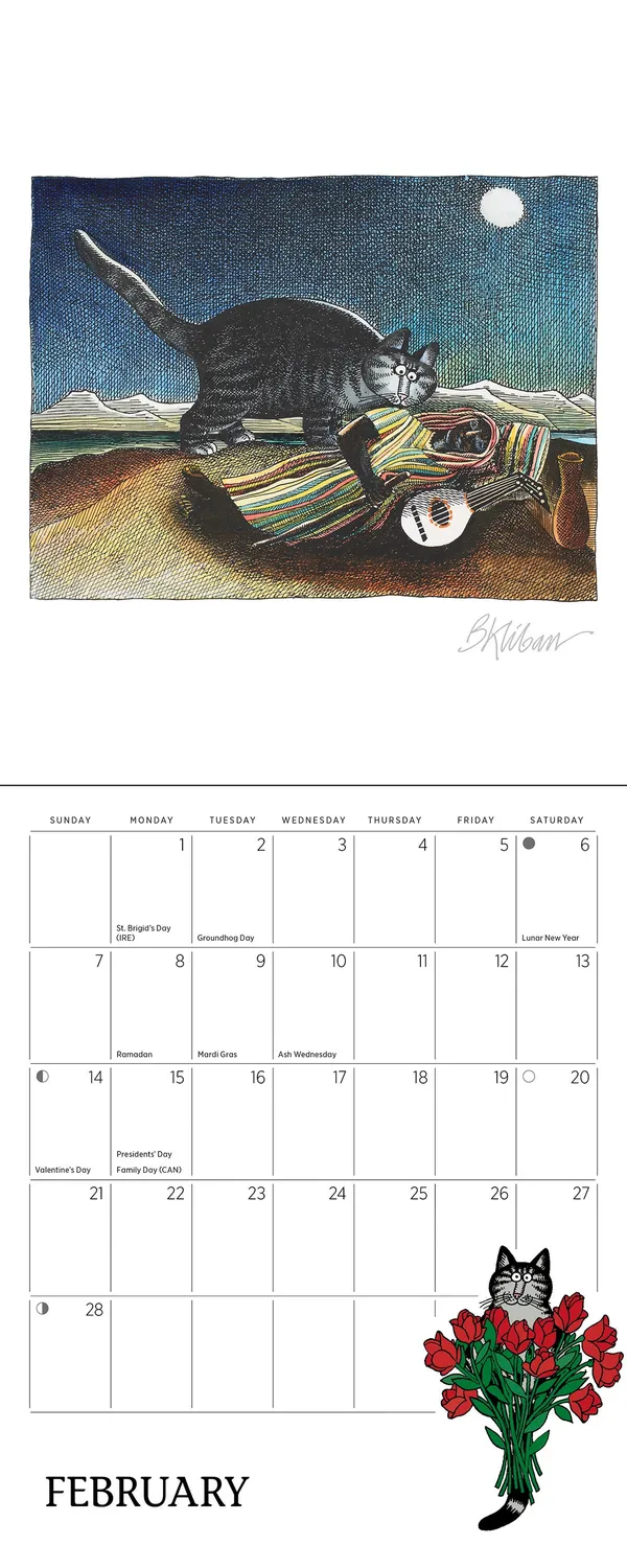 B. Kliban CatCalendar 2027 minivægkalender katte