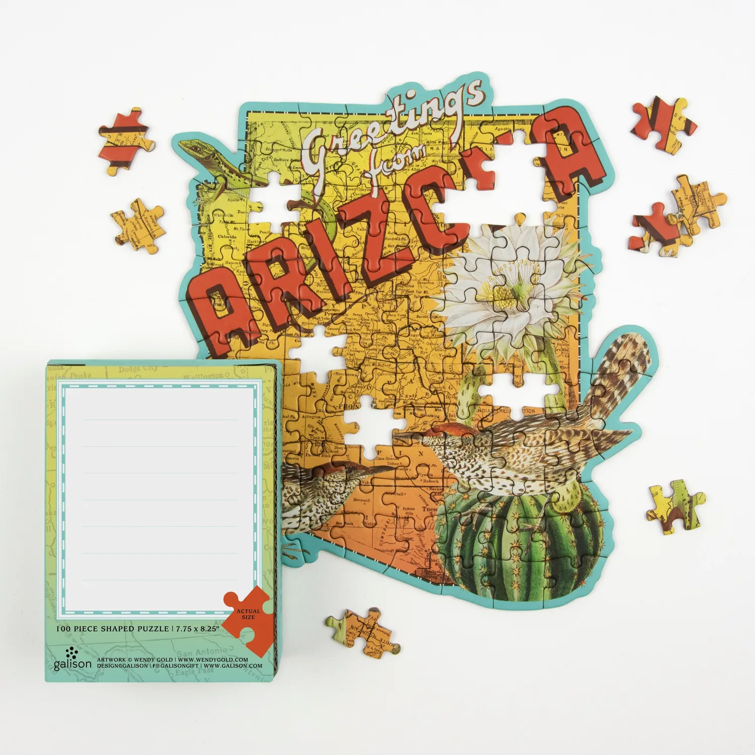 Galison Arizona minipuslespil 100 brikker formet
