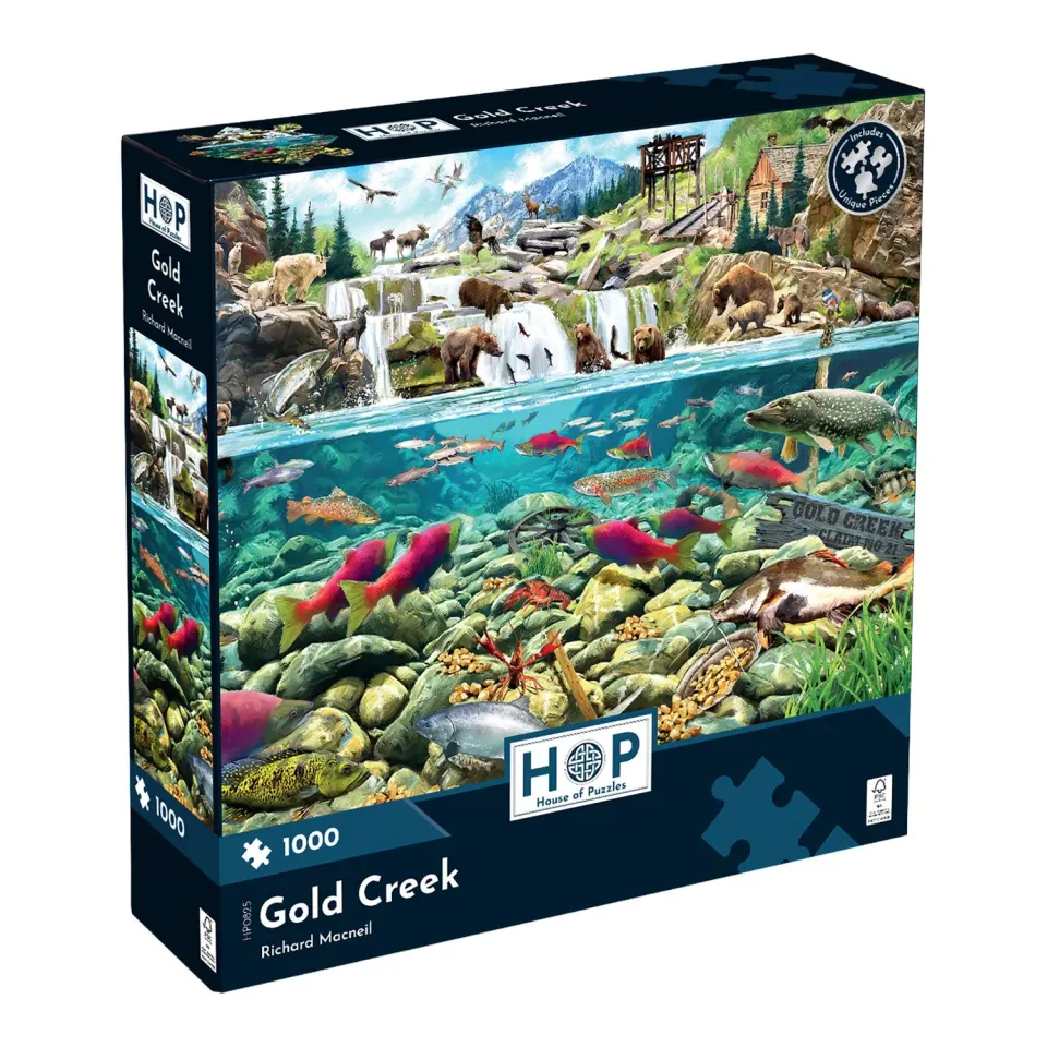 House of Puzzle Gold Creek puslespil 1000 brikker dyremotiv