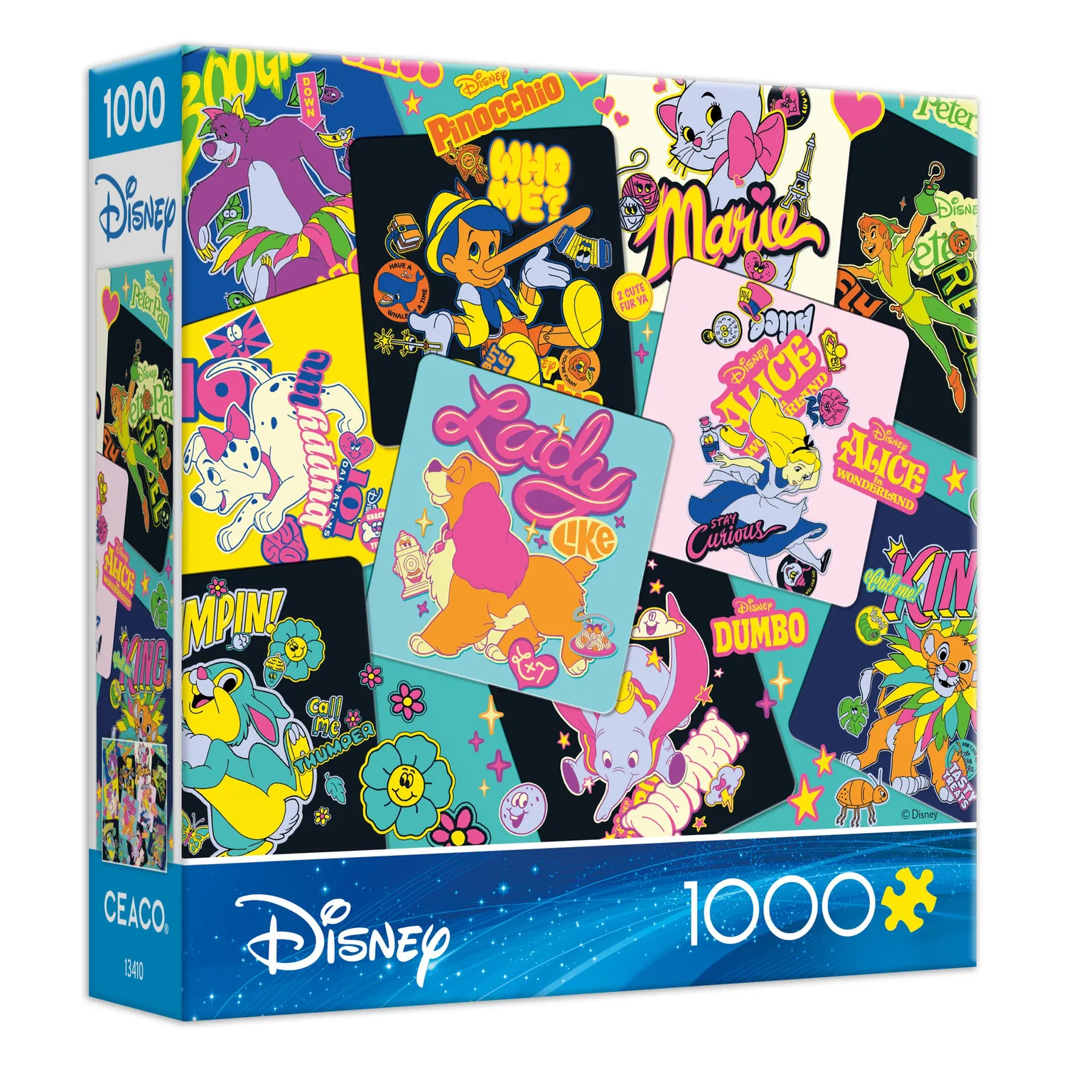 Ceaco Disney Sticker Collage puslespil 1000 brikker retro