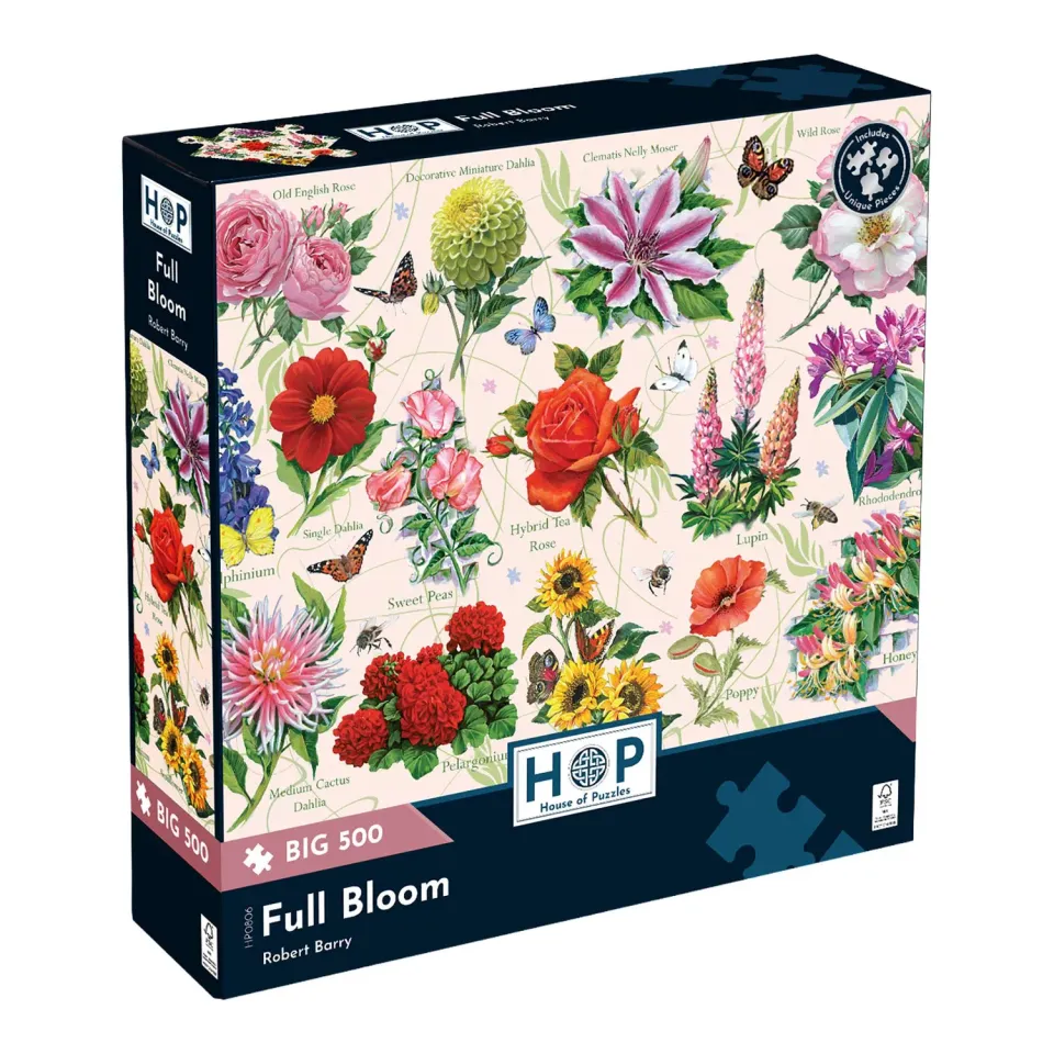 House of Puzzles BIG Full Bloom puslespil 500 brikker blomster
