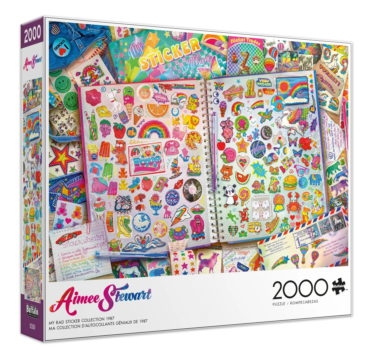 Buffalo Games Aimee Stewart My Rad Sticker Collection puslespil 2000 brikker retro