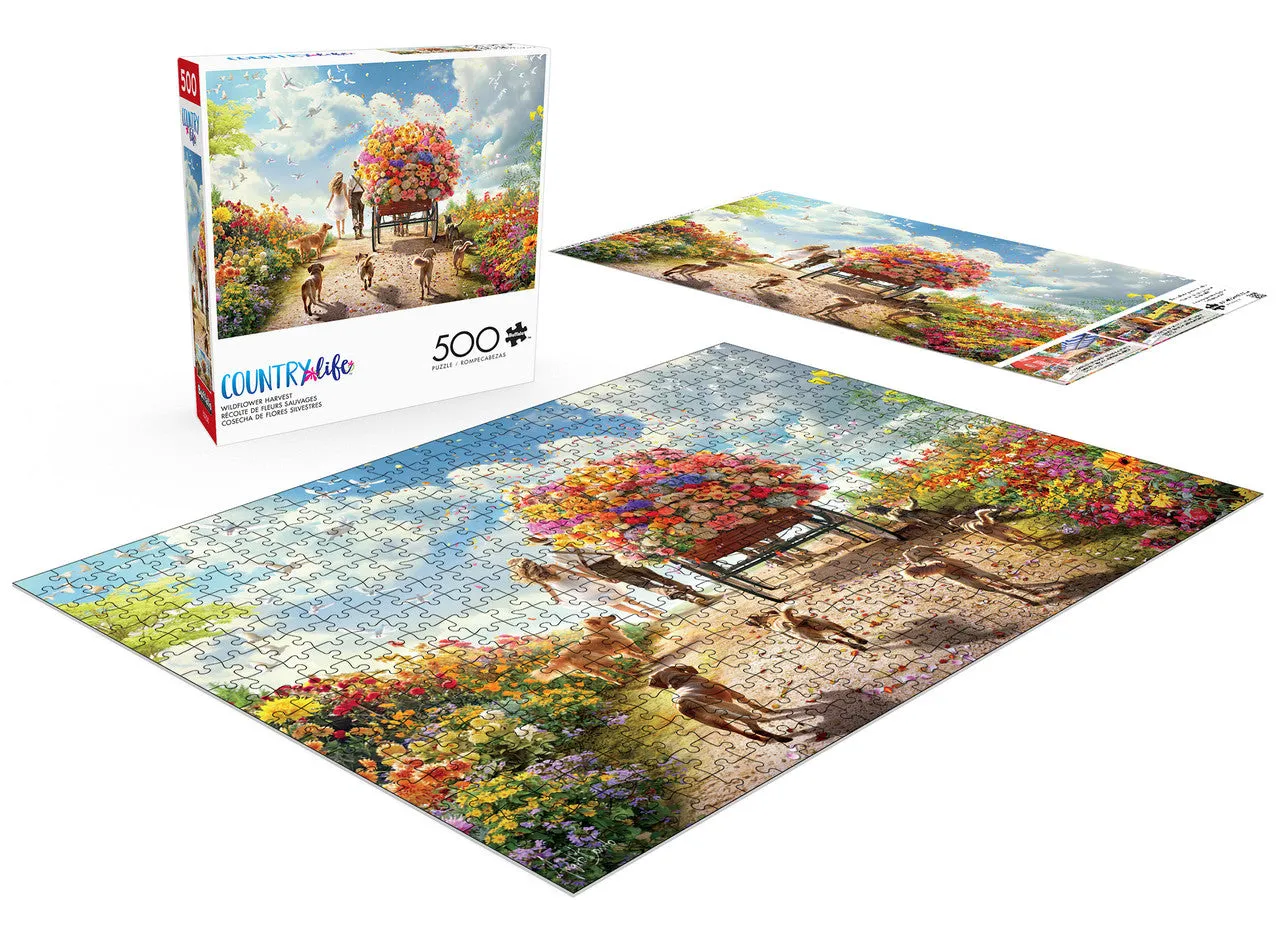 Buffalo Games Country Life Wildflower Harvest puslespil 500 brikker blomster