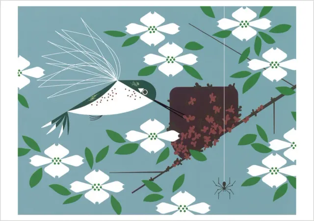 Pomegranate Charley Harper Hummingbird Homemaker kort enkelt